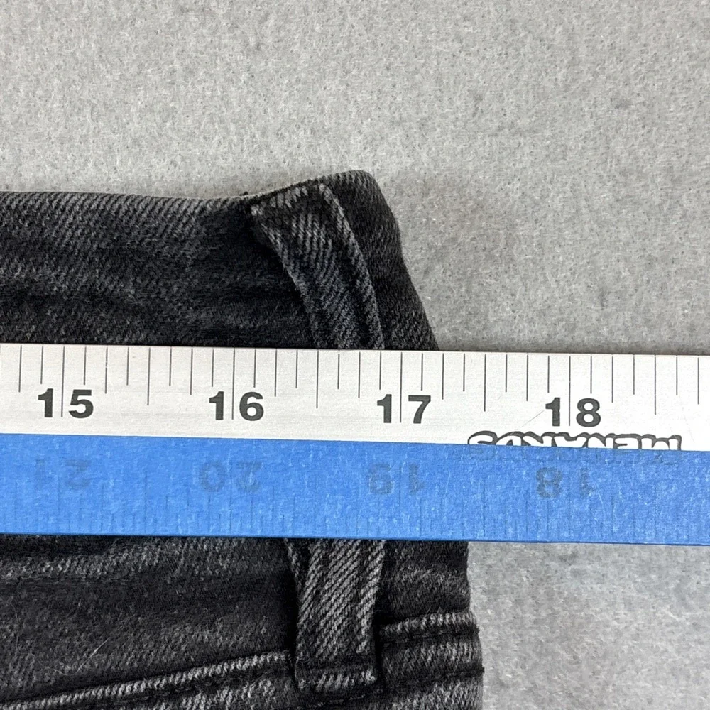 Hudson Mid Rise Straight Leg Jeans Women's 12 34x29 Flap Pockets Black‎ Stretch